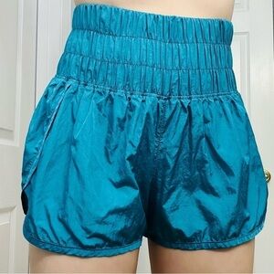 Free People Shorts the Way Home Turquoise Blue High Waisted Gym Extra Small